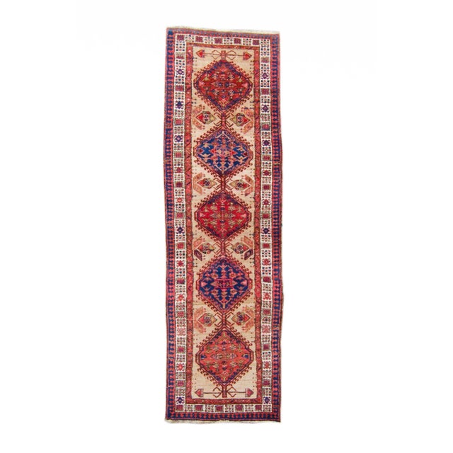 1910s Antique Medallion Hand-Knotted Runner For Sale - Image 11 of 11
