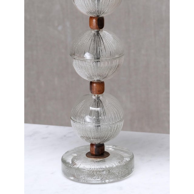 Table Lamp in Glass and Wood from Falkenbergs Belysning, Sweden, 1950s For Sale - Image 10 of 14
