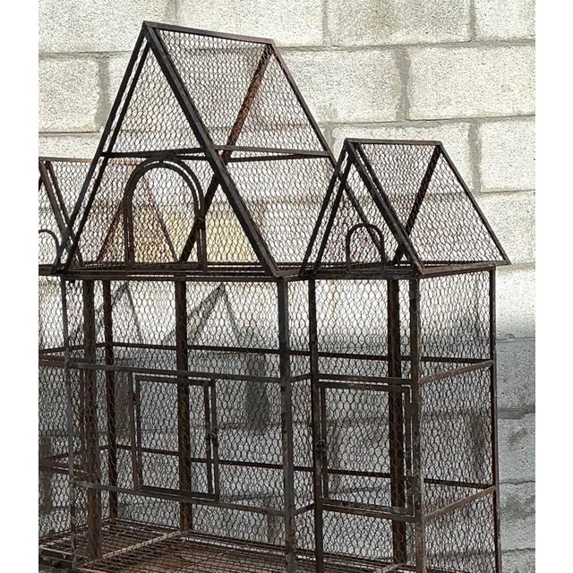 Vintage Monumental Architectural Wire Birdhouse For Sale - Image 12 of 12