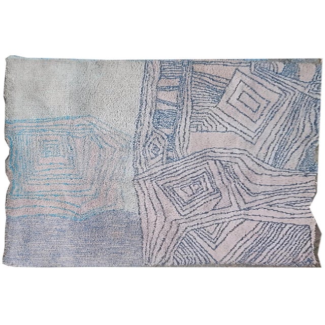 Rectangular Wool Rug with Optical Patterns, Italy, 1970s For Sale - Image 9 of 9