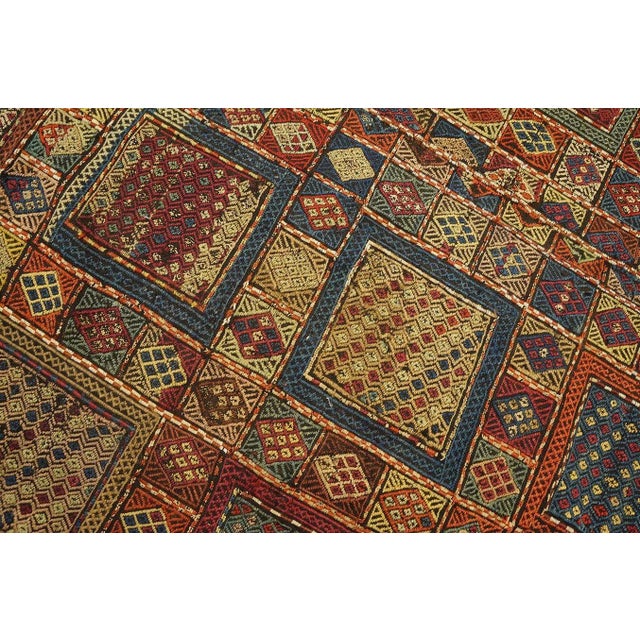 1880s Multi Geometric Rustic Antique Caucasian Verneh Flat-Weave Carpet 5'6" X 7'10" Wool Rug For Sale In New York - Image 6 of 12