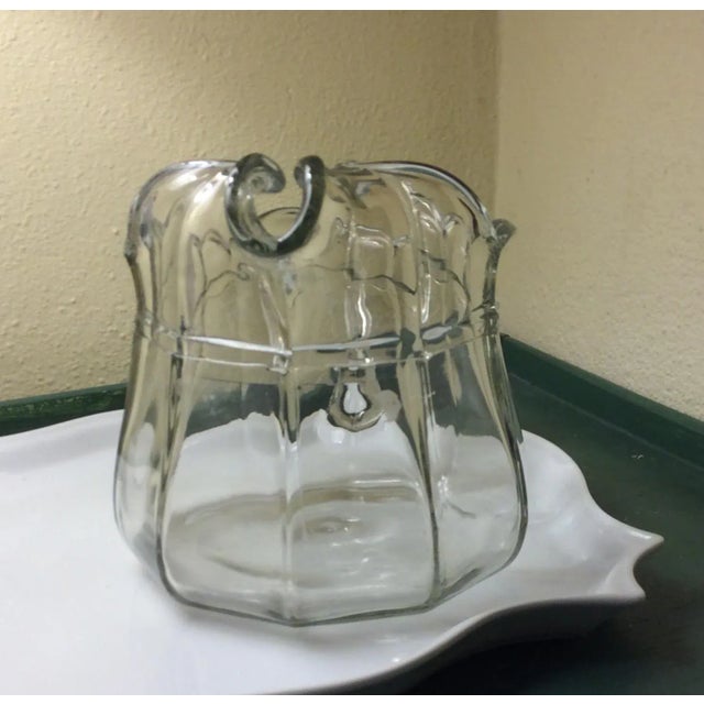 Beaux-Arts Vintage Heavy Glass New England Pitcher For Sale - Image 3 of 3