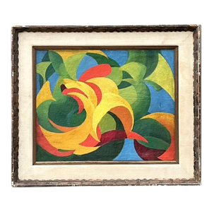Vintage MCM Original Abstract Oil on Canvas