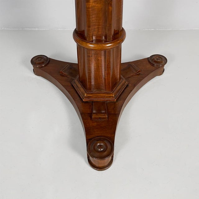 Italian Charles X Style Wood and Pink Marble Round Dining Table, 1930s For Sale - Image 18 of 18