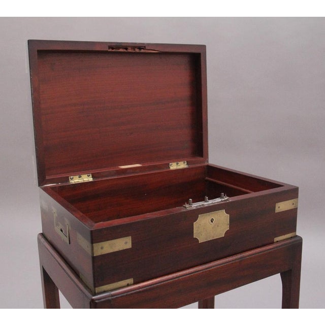 Antique Mahogany Box on Later Stand, 1840s For Sale - Image 3 of 15