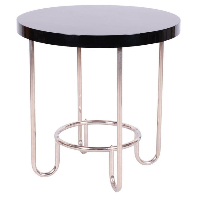 Czech Bauhaus Round Table in Chrome attributed to Slezák Factories, 1920s For Sale - Image 11 of 11