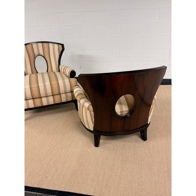 Transitional 1980’s Iconic Club Chairs by Barbara Barry for Henredon, a Pair For Sale - Image 3 of 12