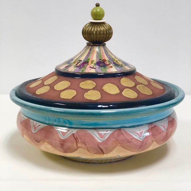 Mackenzie Childs HandPainted Ceramic Decorative Bowl With
