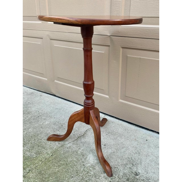 Antique Georgian Cherry Candle Stand or Side Table, Mid 19th Century For Sale - Image 4 of 11