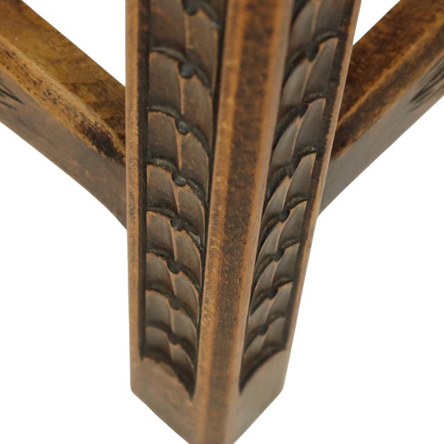 Vintage Wood Stool, 1950s For Sale - Image 10 of 16