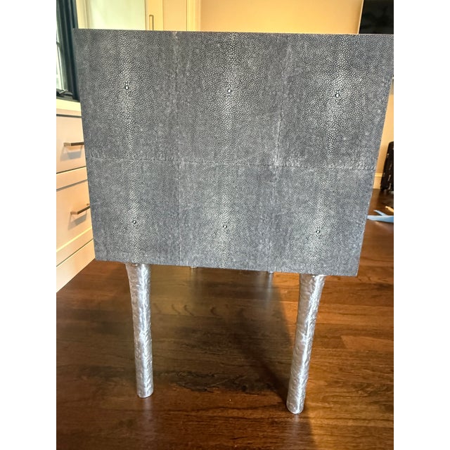 Made Goods Made Goods Dario Faux Shagreen Nightstands (Pair), Attributed For Sale - Image 4 of 16