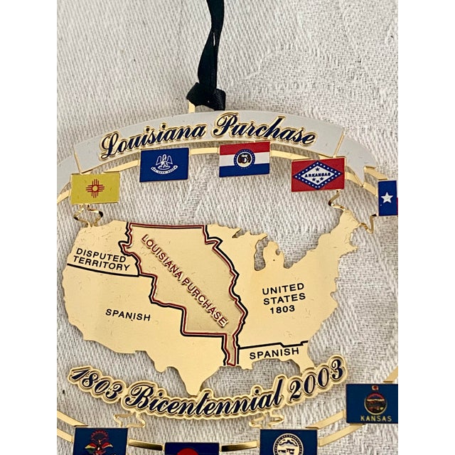 Metal Vintage 2003 Louisiana Purchase Bicentennial Commemorative Ornament For Sale - Image 7 of 15