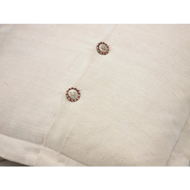 Early 20th Century Antique Belgian Linen Pillows- a Pair For Sale - Image 5 of 7