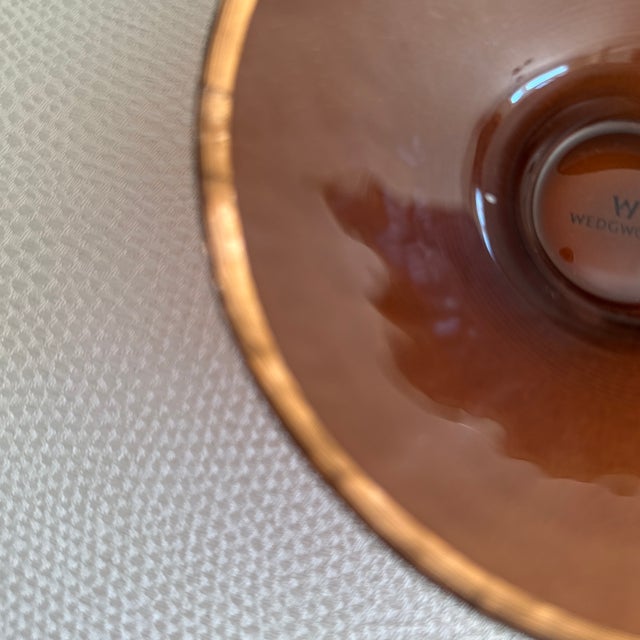 Copper Vintage Modern Wedgwood Topaz / Amber Glass Fruit Bowls For Sale - Image 8 of 12