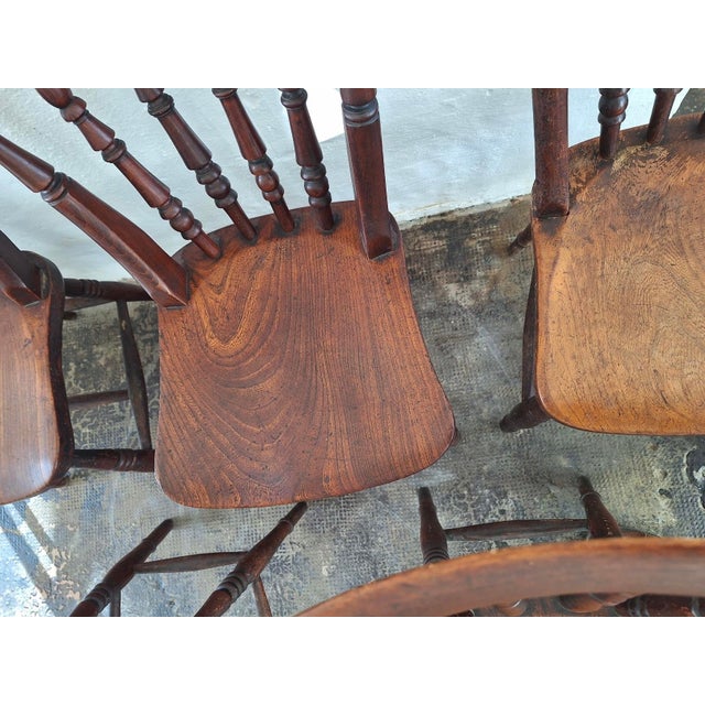 Antique Farmhouse Dining Chairs in Oak, Befos, Set of 6 For Sale - Image 4 of 9