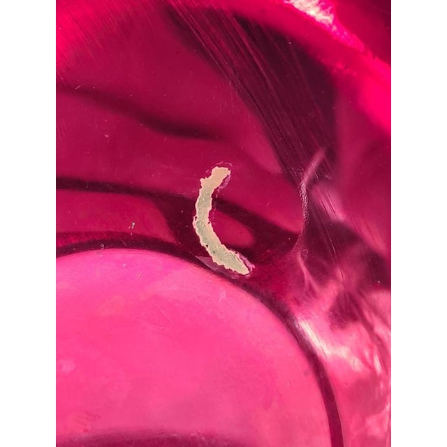 Metal Swedish Decorative Bowl in Silver-Plated Metal and Red Glass from Salvi-Plet, 1960s For Sale - Image 7 of 11