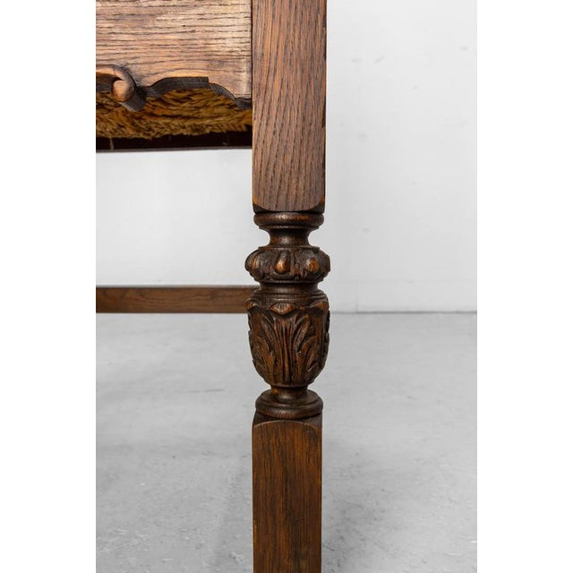 Vintage Spanish Oak Dining Chairs with Rush Seats, 1950, Set of 6 For Sale - Image 10 of 15