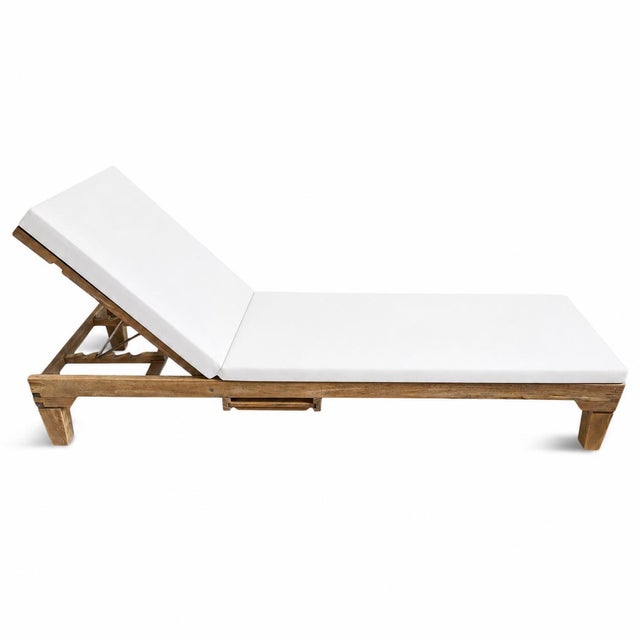Contemporary Coastal Outdoor Teak Lounge Chair For Sale - Image 9 of 11
