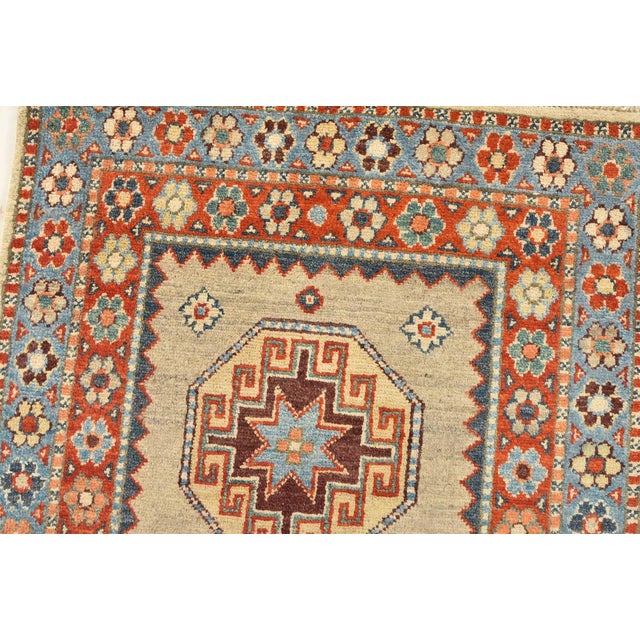 Kazak Runner 2’8” X 9’8” Brown Wool Tribal Hand-Knotted Oriental Rug For Sale In Philadelphia - Image 6 of 13