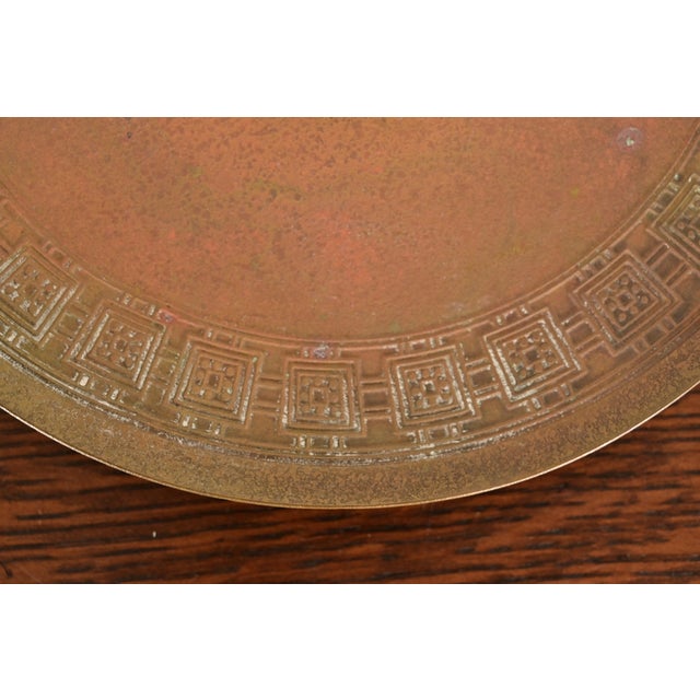 Tiffany Studios New York Bronze Footed Plate or Charger With Decorative Border For Sale In South Bend - Image 6 of 10
