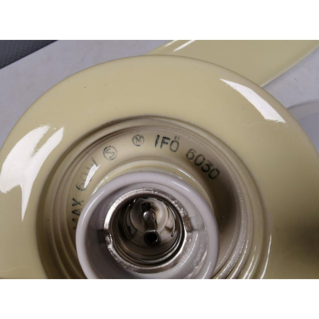 Sigvard Bernadotte Glass Bathroom Lamp and Yellow Porcelain Shelf by Sigvard Bernadotte for IFÖ, Sweden, 1970s, Set of 2 For Sale - Image 4 of 9