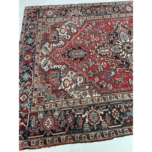 Red Medium "Pocket-Size" Antique Heriz Rug 6.7 x 9.1 For Sale - Image 8 of 13