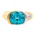 GIA Certified 5.25 Carat Oval Cut Blue Zircon & Diamond Bypass Ring Signed Richa, Size 7 For Sale