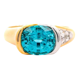 GIA Certified 5.25 Carat Oval Cut Blue Zircon & Diamond Bypass Ring Signed Richa, Size 7