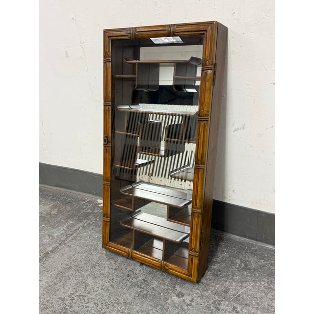 Chinoiserie Wood Wall Mount Curio Cabinet, Vintage For Sale - Image 4 of 12