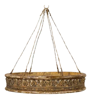 19th Century Painted and Gilded Bed Corona/Bed Crown with Pattern