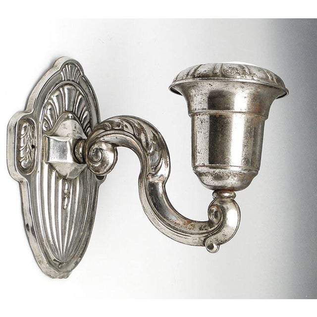 Silver Antique Art Nouveau Wall Lamp, 1890s For Sale - Image 8 of 10
