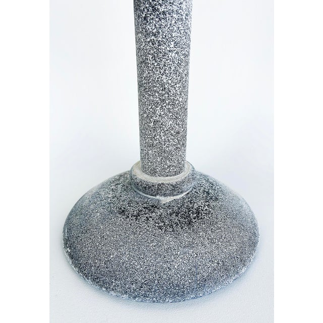 Gray Karl Springer Designs Seguso Italy, Black Scavo Candlesticks, 1980s, Set of 3 For Sale - Image 8 of 11