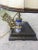 19th Century Brass Inlaid Inkwell Converted to Lamp For Sale - Image 10 of 11