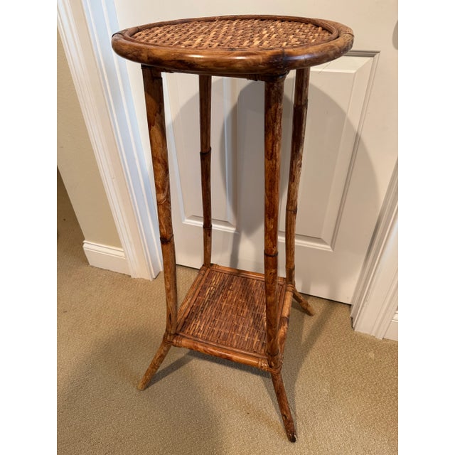 Mid 20th Century Vintage Tall Bamboo Stand For Sale - Image 5 of 10