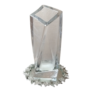 1980s Exquisite Signed Goran Wharff Kosta Boda "Sails" Twisted Crystal Vase