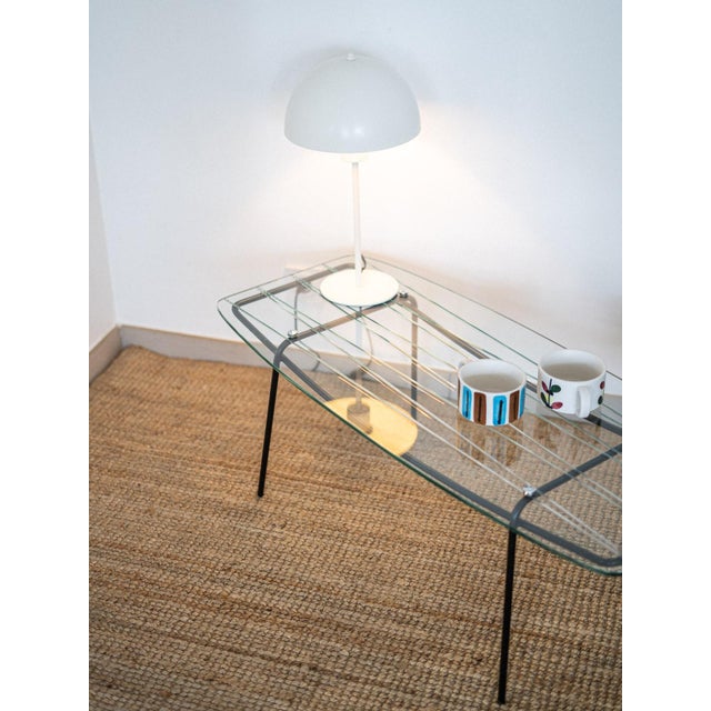 1950s Mid-Century Glass and Metal Coffee Table, 1950s For Sale - Image 5 of 9