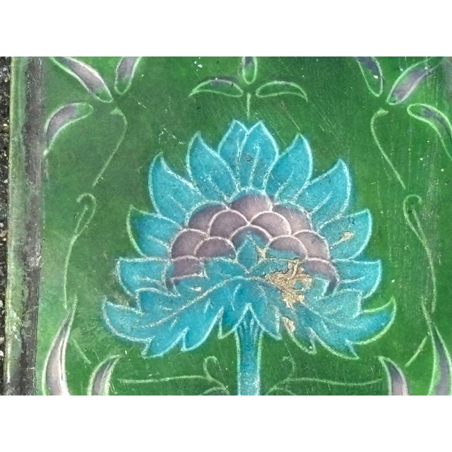 A Charming Old World Ceramic Tile! A single 6" square tile, marked Oriental and Irwin's on the reverse with supporting...