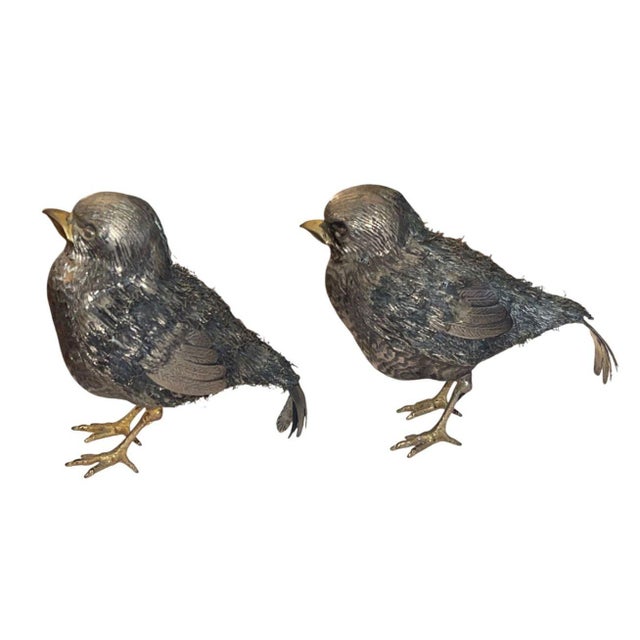 Mid 20th Century Mid 20th Century Pair of Buccellati Sterling Silver Sparrow Figures For Sale - Image 5 of 8