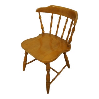 High End Vintage Solid Hard Rock Maple Colonial Early American Pub Style Side Chair For Sale