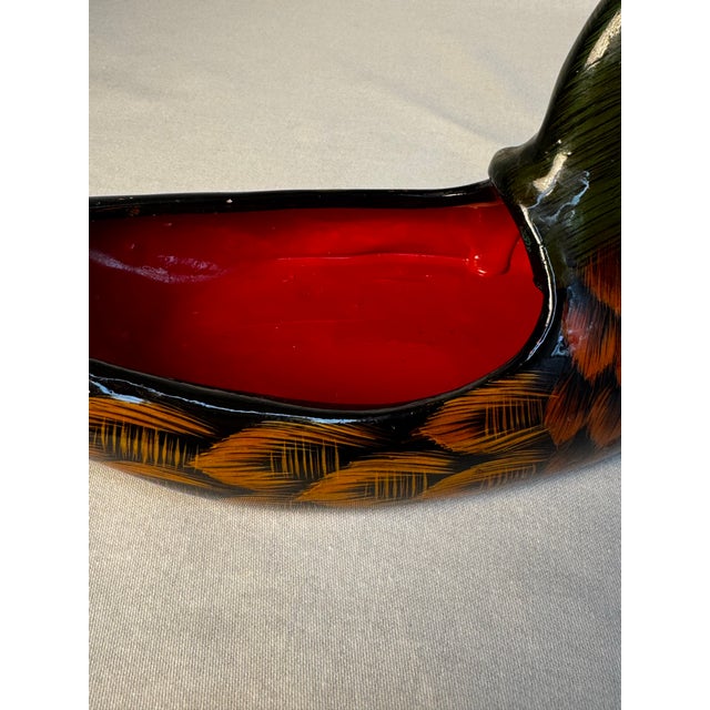 Mid 20th Century Folk Art Style Painted Duck Dish For Sale - Image 10 of 11