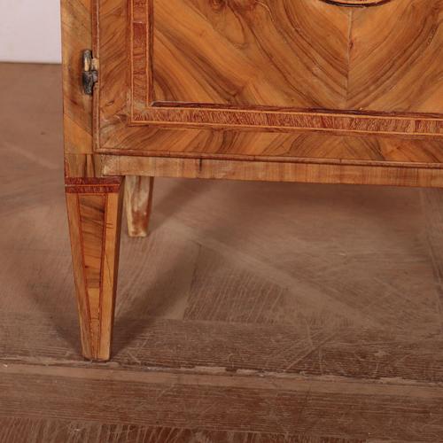Italian Walnut and Marquetry Bedside Cabinets For Sale - Image 4 of 18