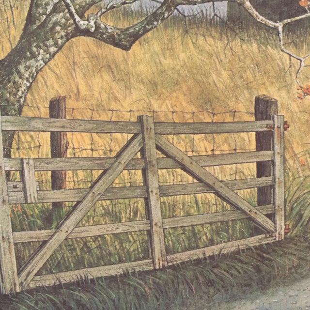 1970s Vintage Framed Lithograph "Tobacco Barn" by Robert T. Hayes Signed Numbered For Sale - Image 5 of 10