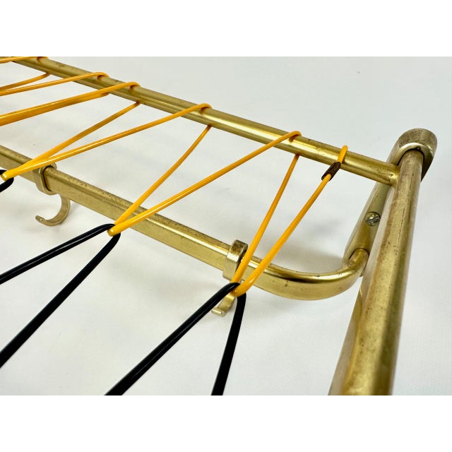Gold Mid-Century Modern Aluminium and Brass Coat and Hat Rack, 1960s For Sale - Image 8 of 9