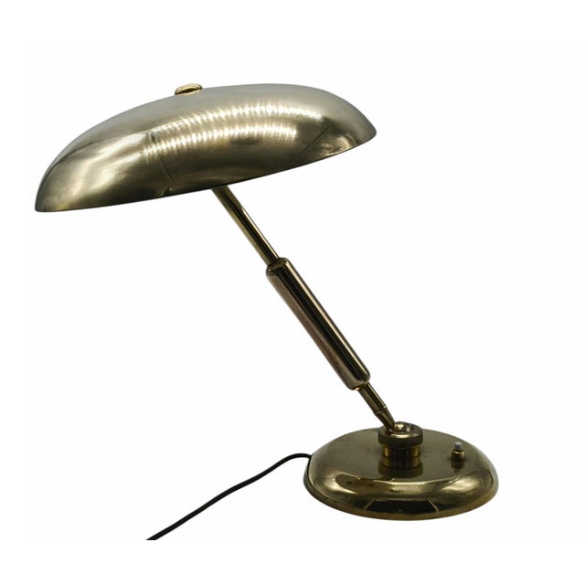 Mid-Century Modern Vintage Brass Table Lamp by Giovanni Michelucci for Lariolux, Italy, 1950s For Sale - Image 3 of 11
