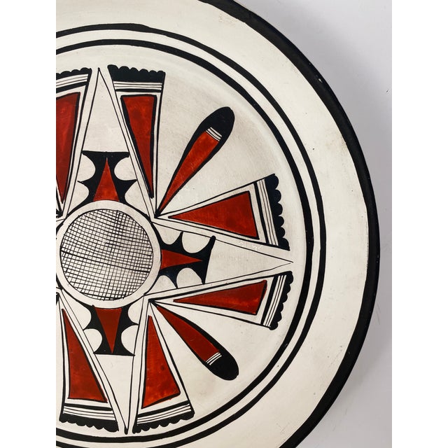Mid 20th Century Vintage Hanging Ceramic Art Pottery Plate, Hopi Style Decorative Wall Dish For Sale - Image 5 of 6