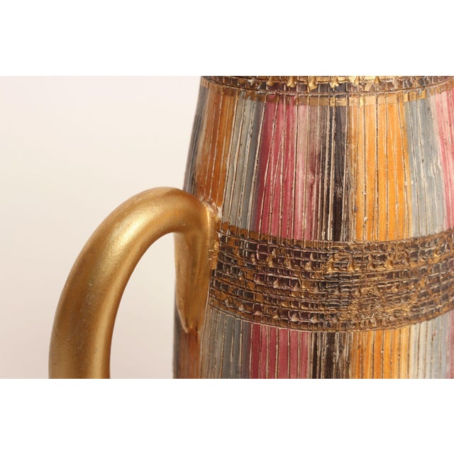 Ceramic Vintage Italian Modernist Gilt Ceramic "Seta" Pitcher by Aldo Londi for Bitossi For Sale - Image 7 of 18