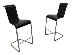 Vintage German B30 Cantilever Barstools with Leather Cushions from Tecta and Jean Prouve, Set of 2