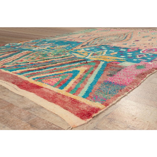 Pink Contemporary Boujad Moroccan Rug, 09'07 X 12'11 For Sale - Image 8 of 10