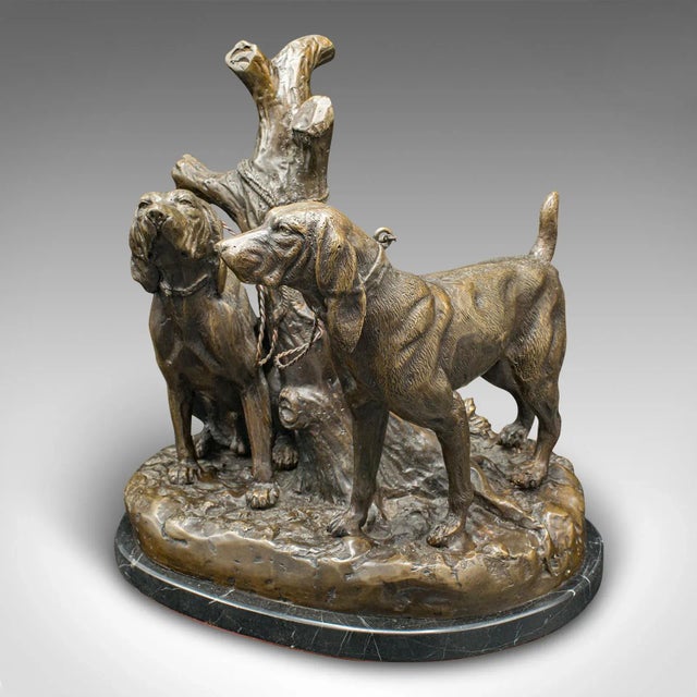 Mid-Century Modern 1950's Vintage Bronze Bloodhound Ornament For Sale - Image 3 of 12