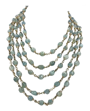 2018 Patrick Goossens Necklace Fluorite Collar Collier Rock Crystal Multirow Green Paris Silver